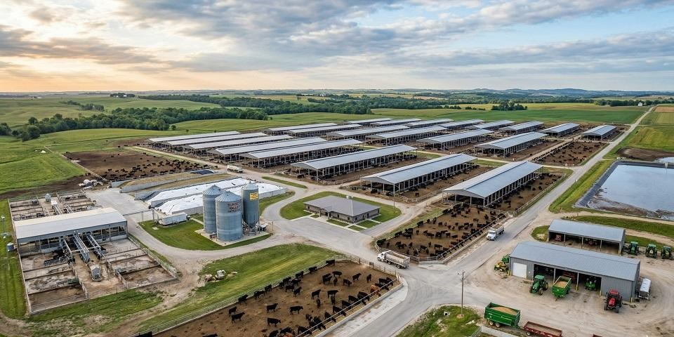 Large professional cattle farm and livestock sourcing operation